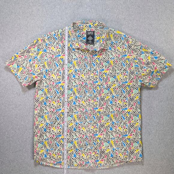 Super Massive Retro Button Up Shirt Men’s XL 80s Geometric Print Short Sleeve - Picture 7 of 9